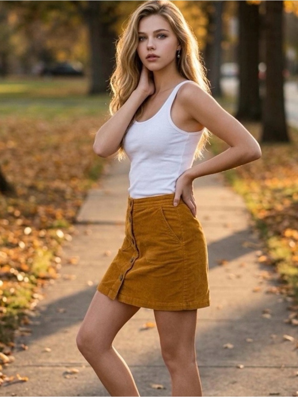 J. Crew Corduroy Button-Front Mini Skirt - Mustard Brown